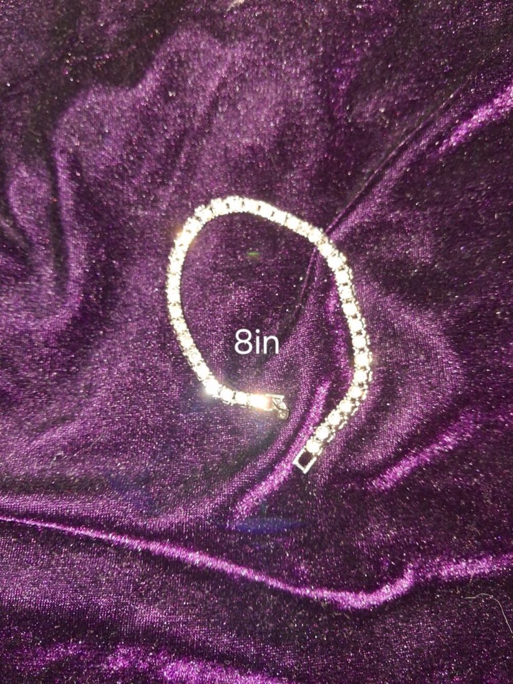 Tennis Bracelet 8 Inch - Sparkling Clear Stones - Brand New